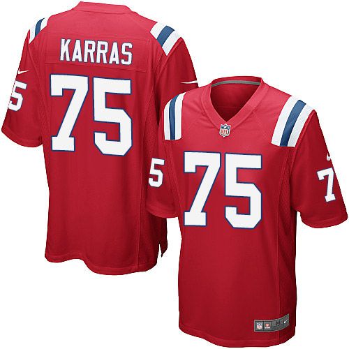 Men New England Patriots #75 Ted Karras Nike Red Game NFL Jersey->new england patriots->NFL Jersey
